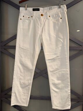 J.Crew Cropped Matchstick Jeans Women’s 27 White Stretch Denim Style 88183